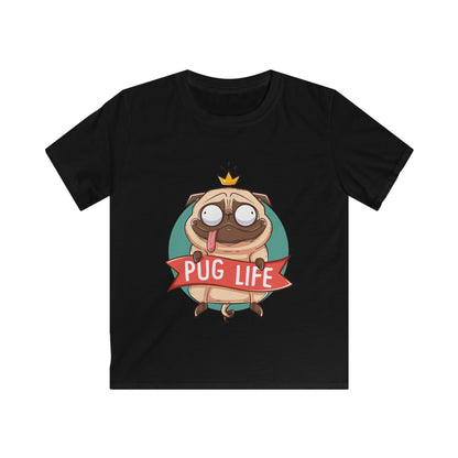 Pug Life Kids Tee, Fun Pet Shirt, Funny Dog T-Shirt, Animal Lover Gift, Birthday or Playdate Outfit Black