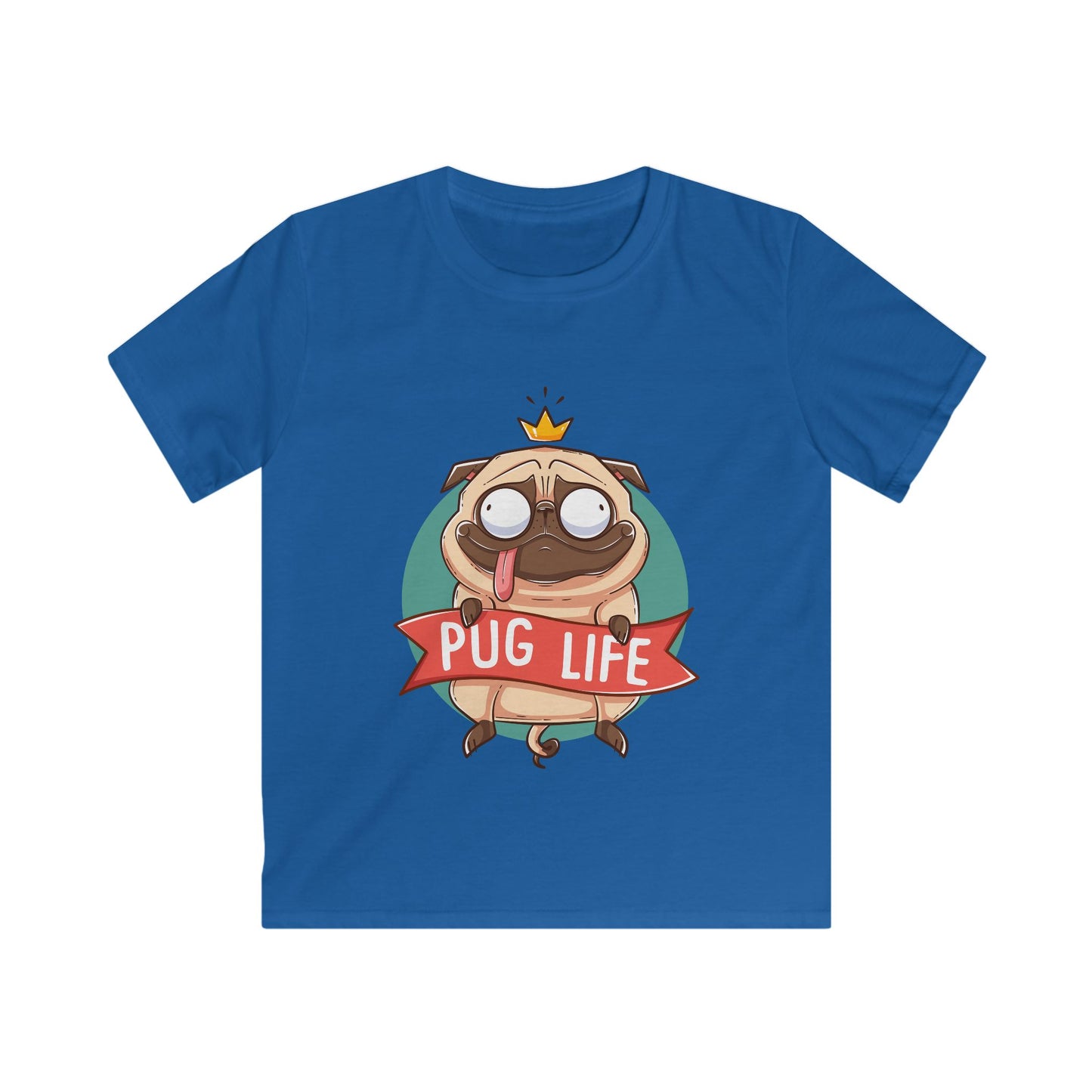 Pug Life Kids Tee, Fun Pet Shirt, Funny Dog T-Shirt, Animal Lover Gift, Birthday or Playdate Outfit Royal