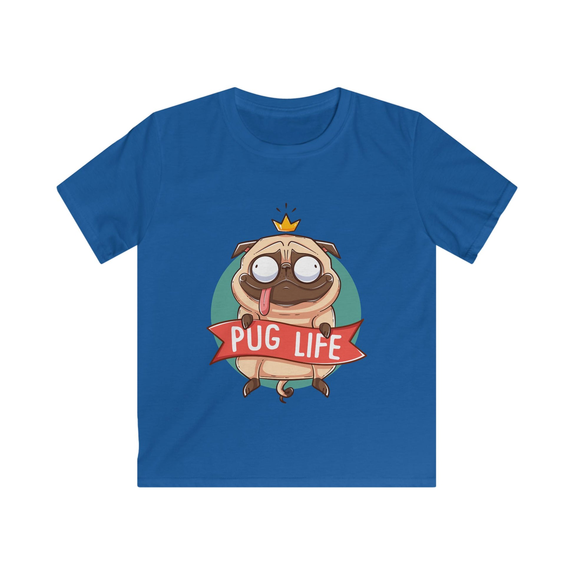 Pug Life Kids Tee, Fun Pet Shirt, Funny Dog T-Shirt, Animal Lover Gift, Birthday or Playdate Outfit Royal