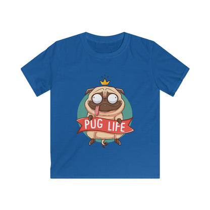 Pug Life Kids Tee, Fun Pet Shirt, Funny Dog T-Shirt, Animal Lover Gift, Birthday or Playdate Outfit Royal