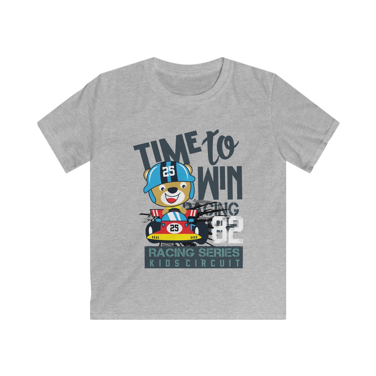 Kids Racing Tee - Fun Graphic T-Shirt for Young Race Enthusiasts, Birthday Gift, Playtime Essential, Casual Wear, Sports Theme Sport Grey