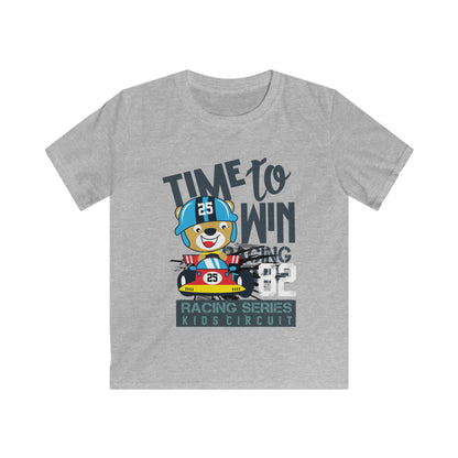 Kids Racing Tee - Fun Graphic T-Shirt for Young Race Enthusiasts, Birthday Gift, Playtime Essential, Casual Wear, Sports Theme Sport Grey