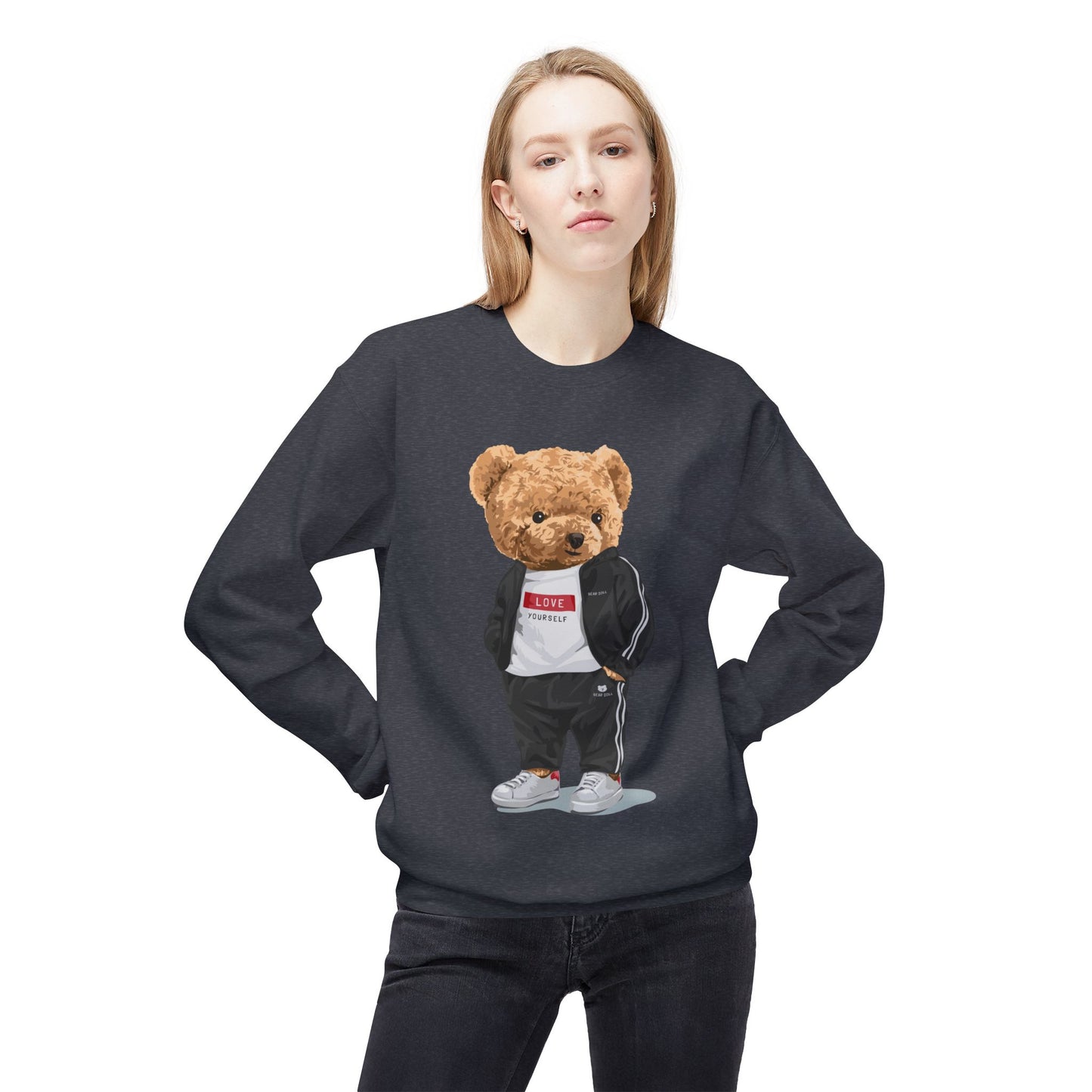 Teddy Bear Sweatshirt - Perfect for Teens, Gifts, Casual Wear, Winter Essentials, Cute Graphic Apparel