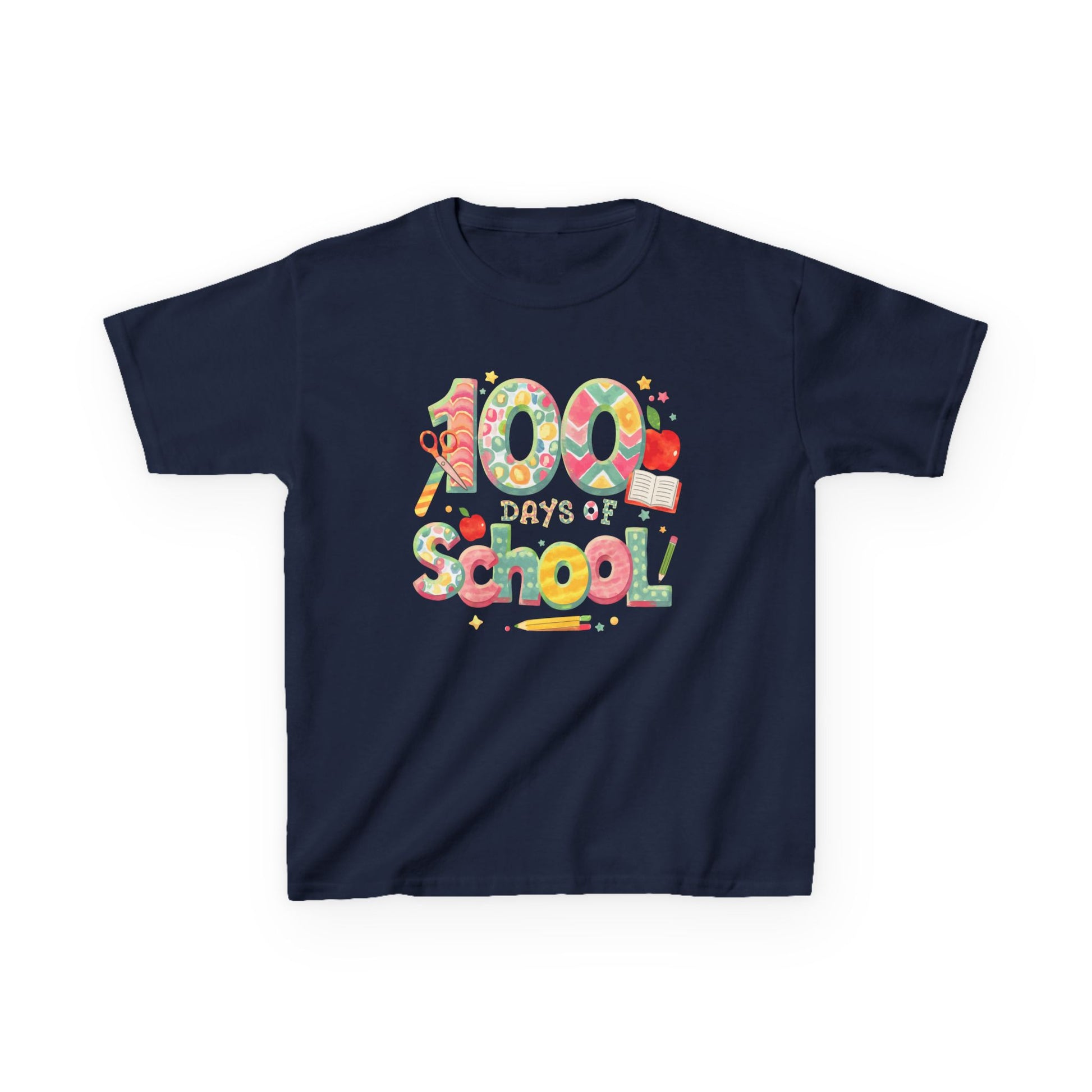 Kids School Celebration Tee - 100 Days of School, Class Shirt, Back to School Outfit, Fun Teacher Gift, Kids Education Apparel Navy