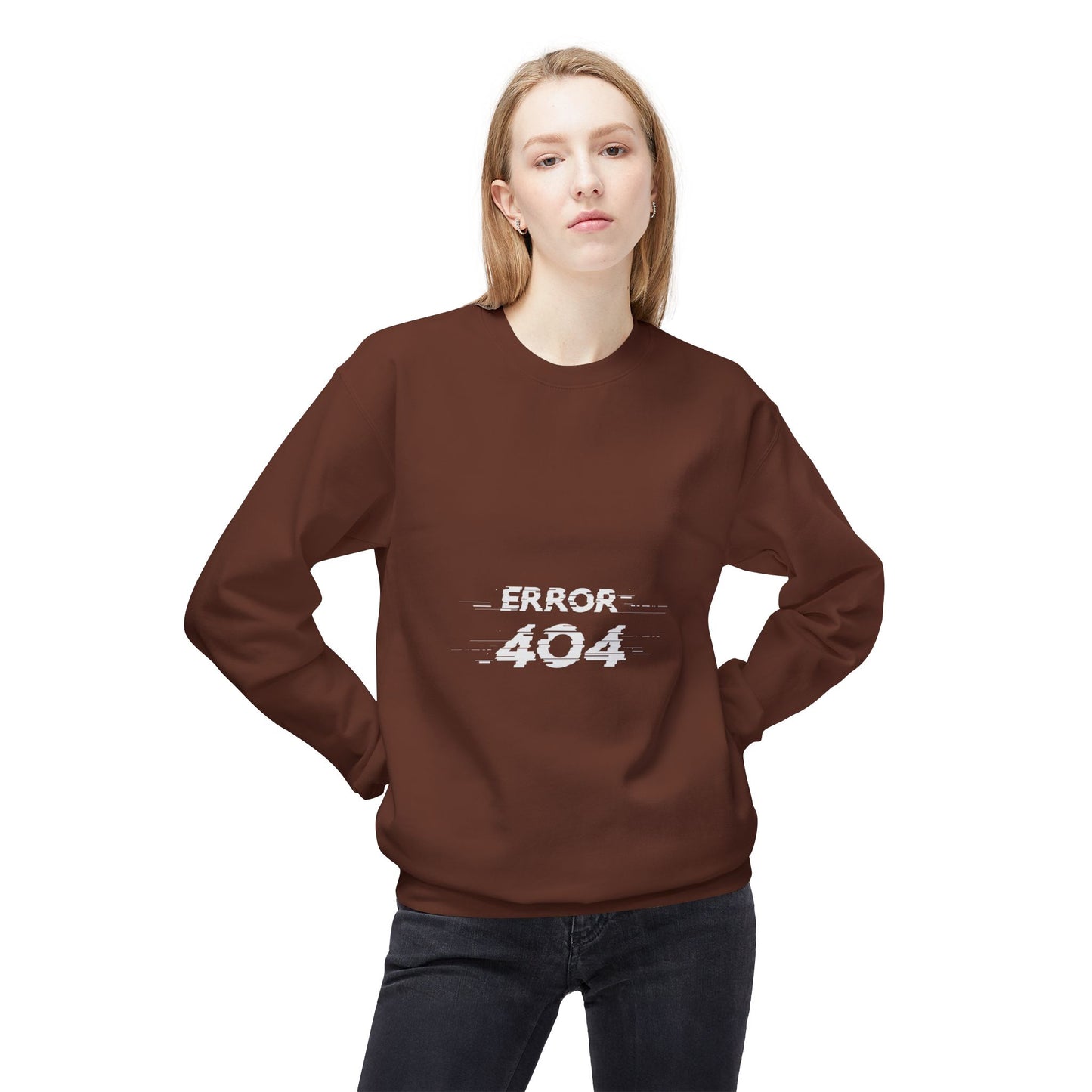 Error 404 Crewneck Sweatshirt, Funny Gift for Tech Lovers, Unisex Fleece Sweater, Casual Outfit, Geeky Humor Clothing
