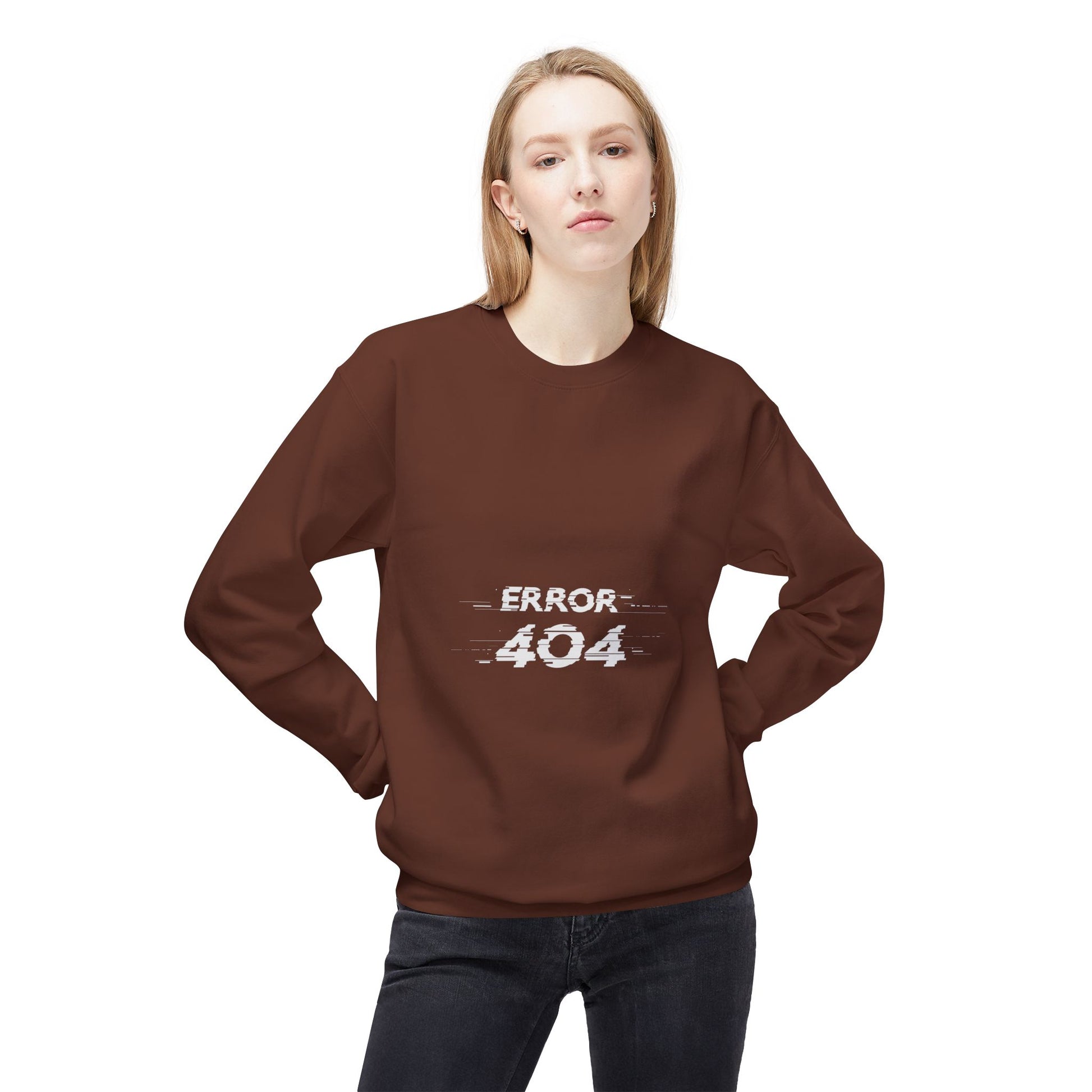 Error 404 Crewneck Sweatshirt, Funny Gift for Tech Lovers, Unisex Fleece Sweater, Casual Outfit, Geeky Humor Clothing