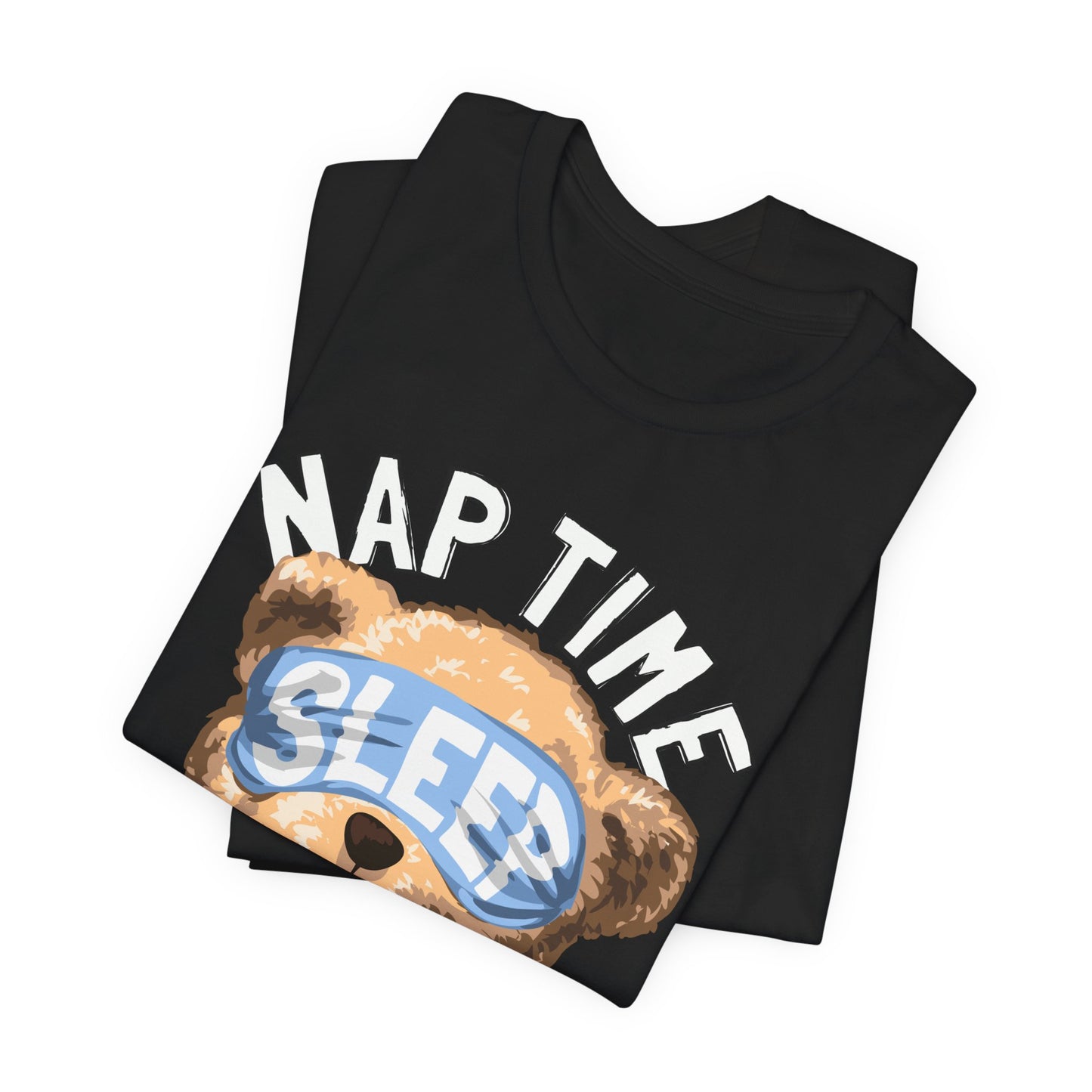 Nap Time Happy Hour Tee, Cute Bear Tee, Unisex Casual Shirt, Gift for Nappers, Relaxation Apparel, Fun Sleepwear