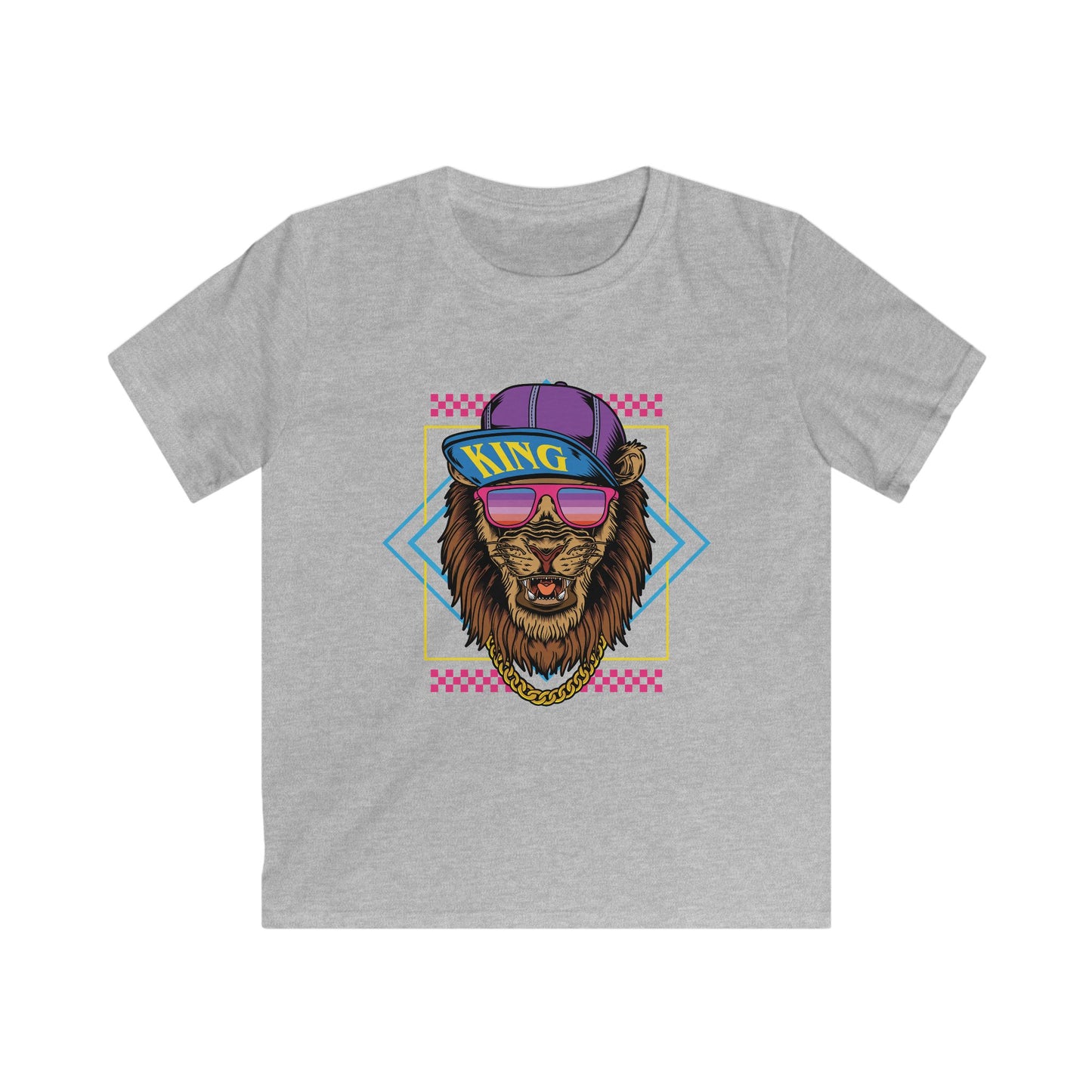 Cool Kids Lion Tee, Kids Graphic T-Shirt, Fun Summer Shirt, Birthday Gift for Boys, Trendy Kids Apparel Sport Grey