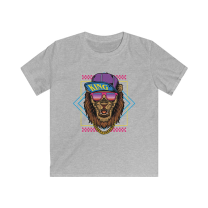 Cool Kids Lion Tee, Kids Graphic T-Shirt, Fun Summer Shirt, Birthday Gift for Boys, Trendy Kids Apparel Sport Grey