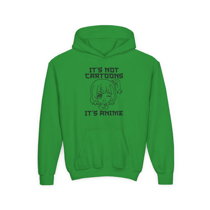 Anime Lover's Youth Hoodie - Anime Gift, Cartoon Humor, Youth Sweatshirt, Casual Wear, Gift for Fans Irish Green