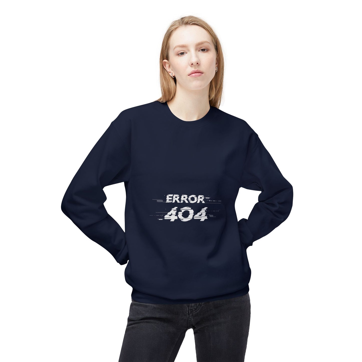 Error 404 Crewneck Sweatshirt, Funny Gift for Tech Lovers, Unisex Fleece Sweater, Casual Outfit, Geeky Humor Clothing