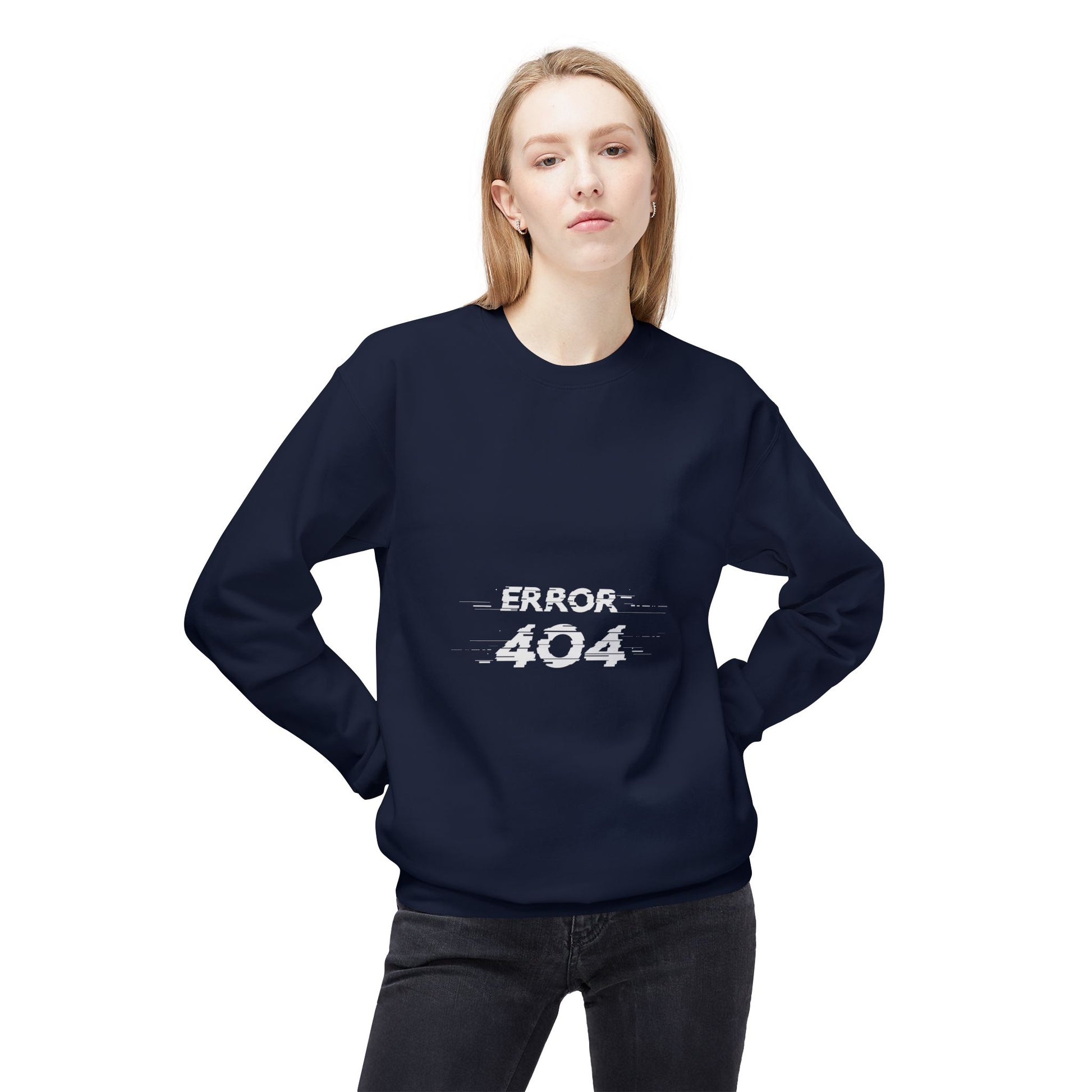 Error 404 Crewneck Sweatshirt, Funny Gift for Tech Lovers, Unisex Fleece Sweater, Casual Outfit, Geeky Humor Clothing