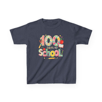 Kids School Celebration Tee - 100 Days of School, Class Shirt, Back to School Outfit, Fun Teacher Gift, Kids Education Apparel Heather Navy