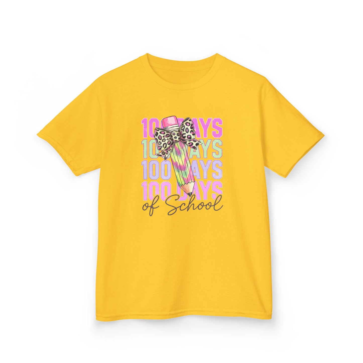 Kids 100 Days of School Tee, Fun Kids' T-Shirt, Celebration Shirt for Back to School, Kindergarten Milestone Gift, Cute Animal Print Design Daisy