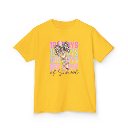 Kids 100 Days of School Tee, Fun Kids' T-Shirt, Celebration Shirt for Back to School, Kindergarten Milestone Gift, Cute Animal Print Design Daisy