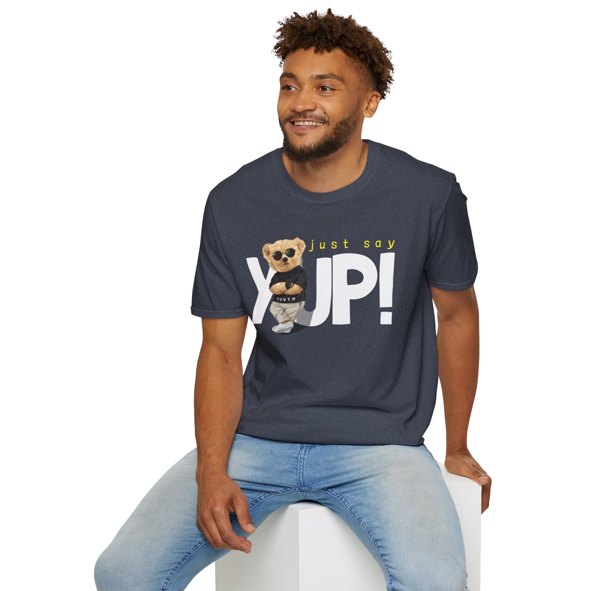 Unisex Casual Graphic Tee - Just Say YUP! Trendy T-Shirt for Everyday Wear, Gift for Friends, Fun Summer Fashion, Pop Culture Style