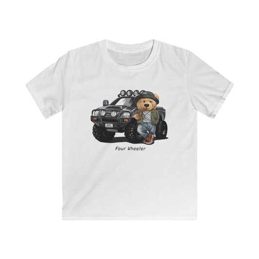 Kids Adventure Bear Tee, Cute Kids Shirt, Four Wheeler Tee, Bear Lover Gift, Fun Birthday Outfit White