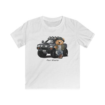 Kids Adventure Bear Tee, Cute Kids Shirt, Four Wheeler Tee, Bear Lover Gift, Fun Birthday Outfit White