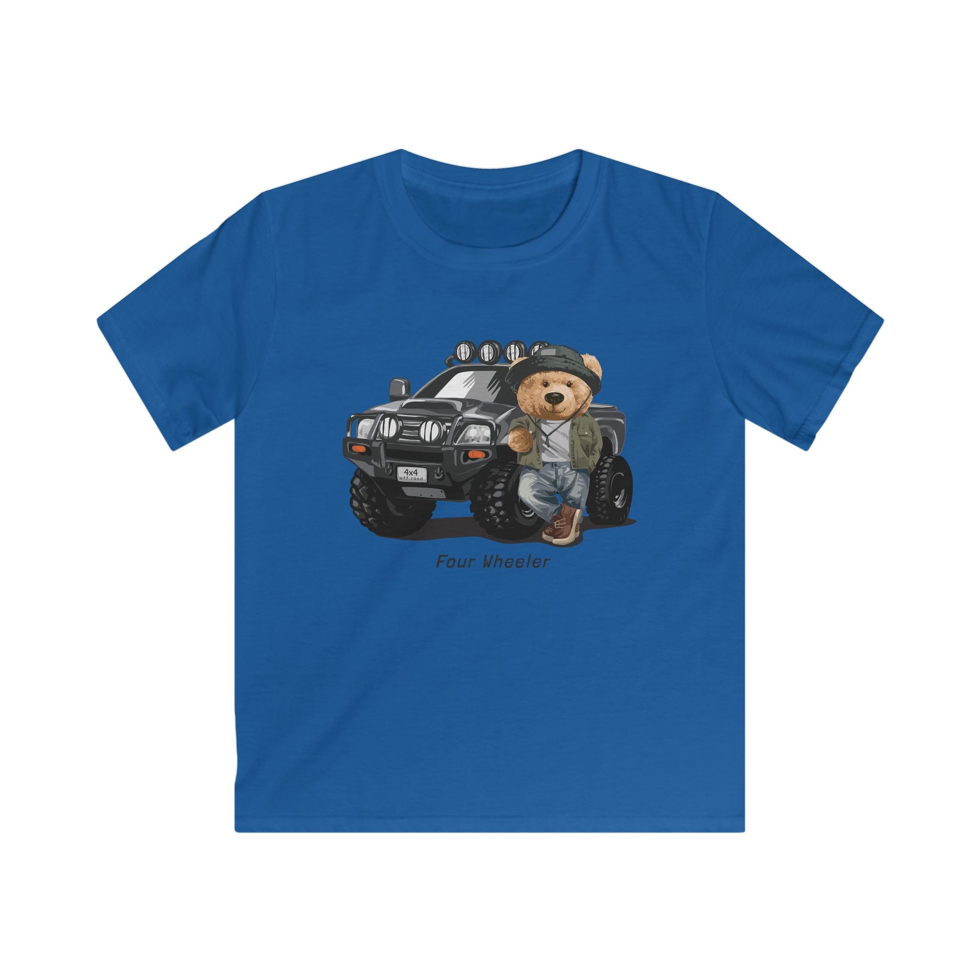 Kids Adventure Bear Tee, Cute Kids Shirt, Four Wheeler Tee, Bear Lover Gift, Fun Birthday Outfit Royal