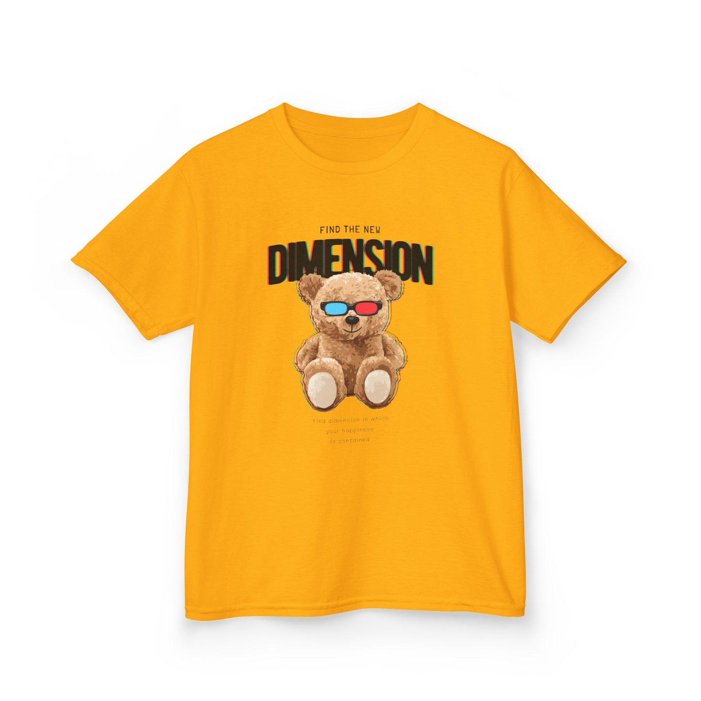 Kids Teddy Bear Graphic Tee, Fun Kids T-Shirt, Cute Gift for Children, Birthday Tee, Playful Shirt for Little Ones Gold