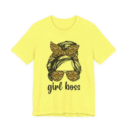 Stylish Girl Boss Tee: Empowerment Shirt for Women, Casual Outfit, Trendy Gift, Birthday Apparel, Motivational Fashion Yellow