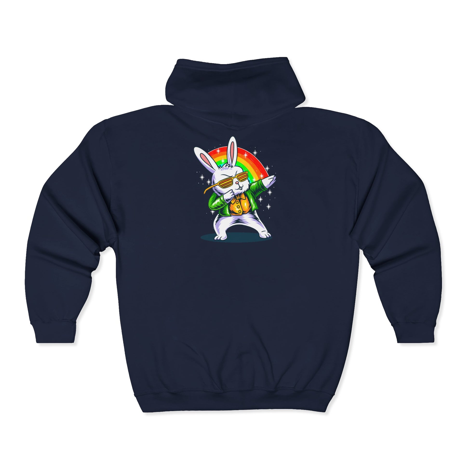 Dabbing Easter Bunny Full Zip Hoodie Sweatshirt - Classic Fit