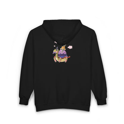 Whimsical Rabbit and Turtle Zip-Up Hoodie