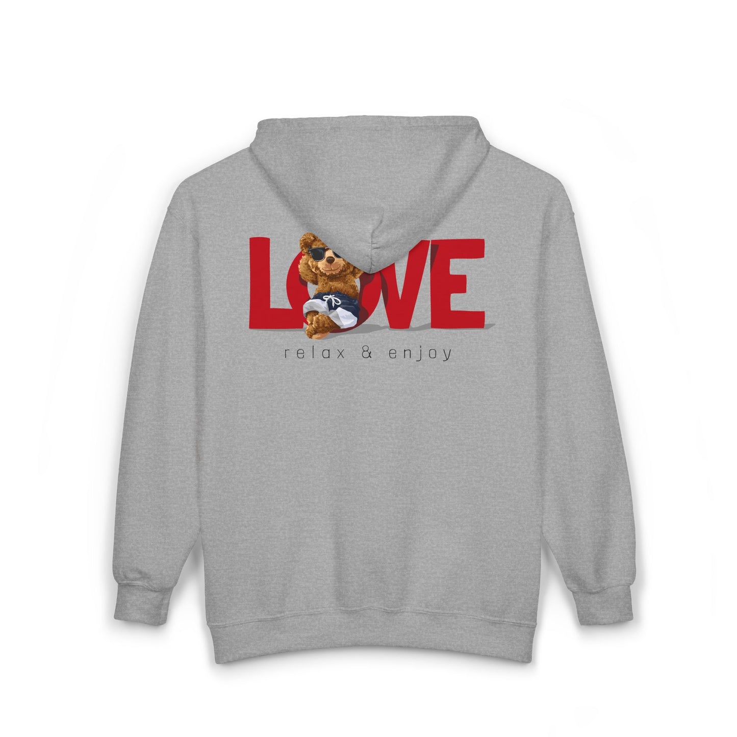 Cozy Love Zip Hoodie featuring Adorable Bear Design, Perfect Gift for Couples, Valentine's Day, Casual Wear, Animal Lovers, Hooded