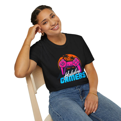 Retro Gamer T-Shirt, Gaming Gift, Unisex Softstyle Tee, Video Game Shirt, Holiday Gamers Apparel, Fun Casual Wear