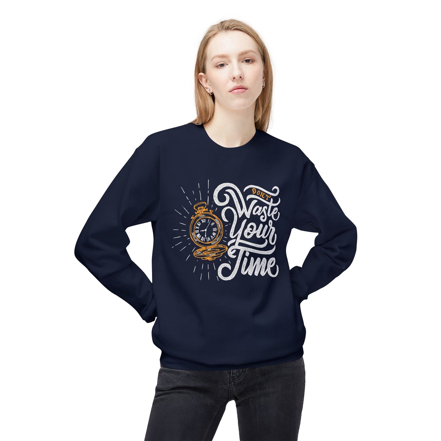 Time Reminder Crewneck Sweatshirt | Cozy Gift for Friends, Casual Wear, Motivation, Birthdays, Fun Philosophy Fashion