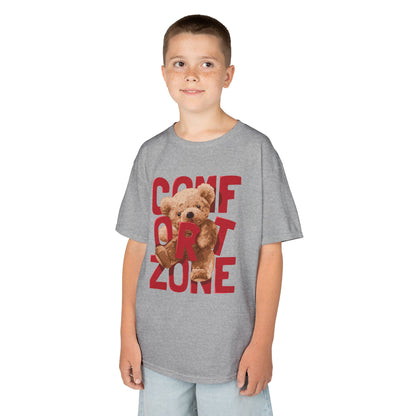 Comfort Zone Kids Tee, Cute Bear Shirt for Children, Gifts for Kids, Birthday Apparel, Fun and Cozy Clothing