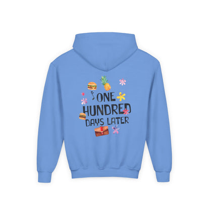 One Hundred Days Later Youth Hoodie, Fun Sweater for Kids, Cozy Gift for Birthdays, Celebrations, and Comfy Days