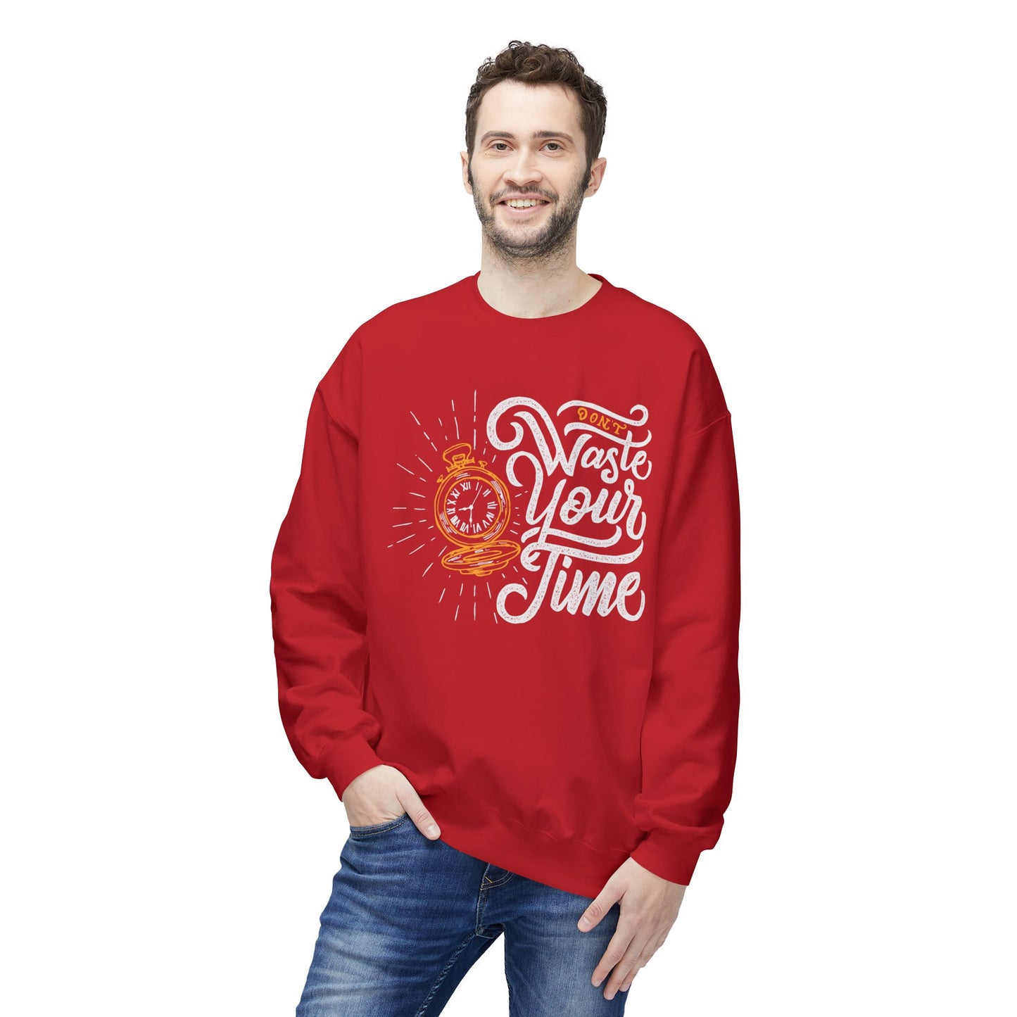 Time Reminder Crewneck Sweatshirt | Cozy Gift for Friends, Casual Wear, Motivation, Birthdays, Fun Philosophy Fashion