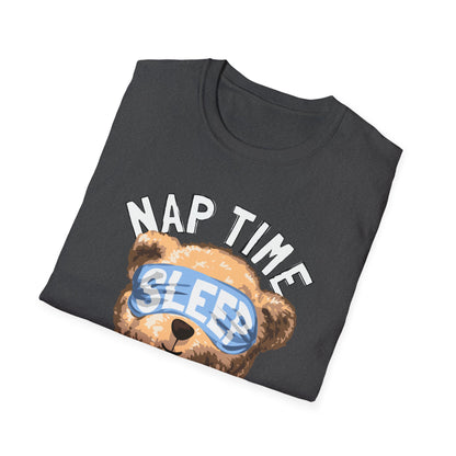Nap Time Happy Bear Unisex T-Shirt, Sleep Shirt, Cute Graphic Tee, Cozy Relaxed Wear, Gift for Nappers, Funny Pajama T-Shirt