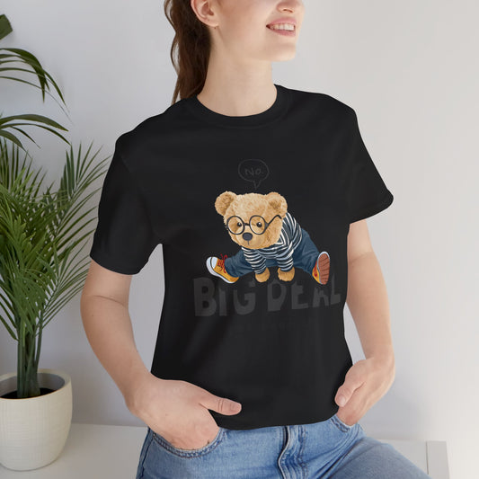 Cute Bear Graphic Tee, Casual Unisex Shirt, Gift for Kids, Birthday Party Outfit, Fun Everyday Wear Black