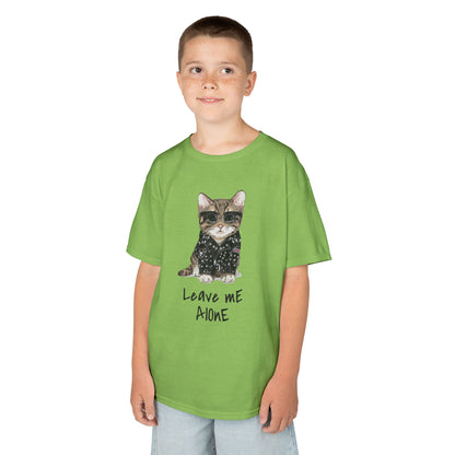Cat Lover Kids Tee - "Leave Me Alone" Shirt, Funny Kids Apparel, Gift for Cat Lovers, Cute Cat Shirt for Kids, Animal Lover T-Shirt