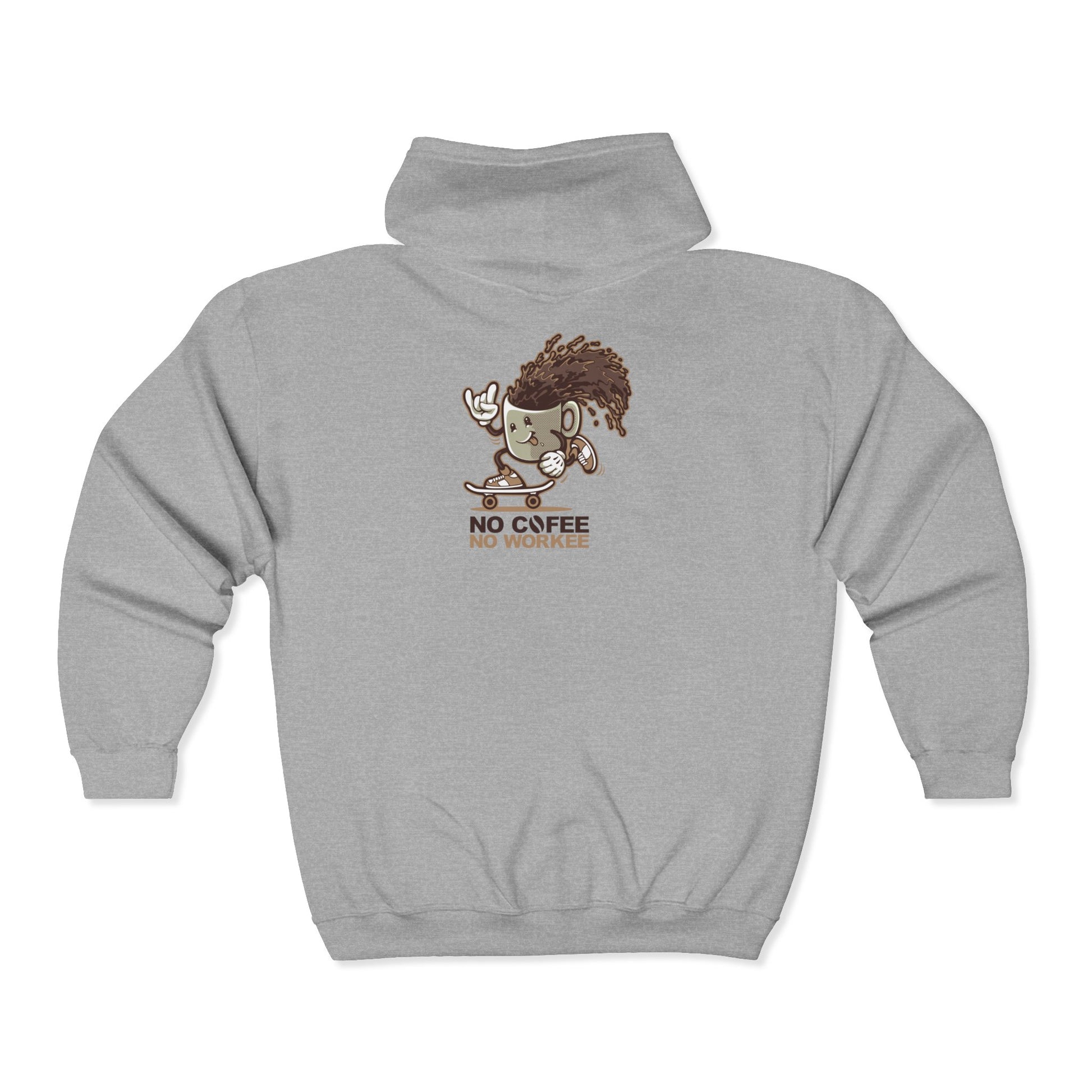 Fun Cartoon Skateboarder Full Zip Hoodie, Casual Hoodie, Skate Gift, Unisex Zip-Up Sweatshirt, Comfy Streetwear, Party Hoodie