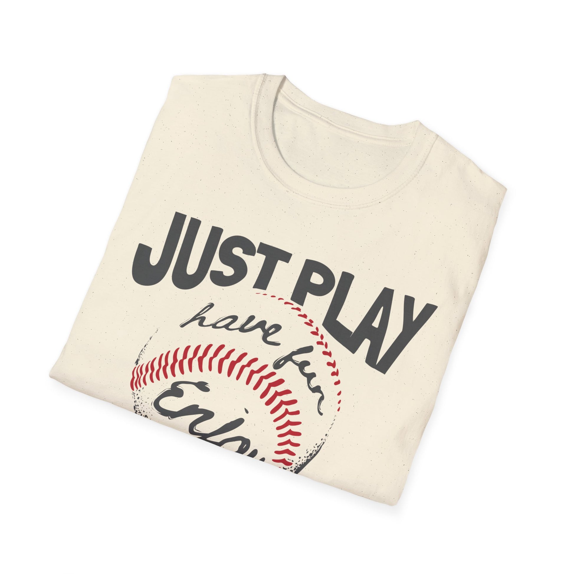 Just Play Game Unisex Softstyle T-Shirt | Fun Gift for Baseball Lovers | Casual Wear, Sports Shirt, Game Day Tee, Gift for Him/Her
