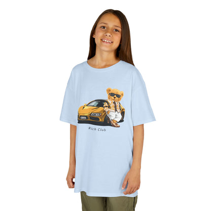 Cool Cartoon Bear Kids Tee, Fun Gift for Birthdays, Car Lovers T-Shirt, Playful Kid's Clothing, Perfect for Casual Days, Summer Fun