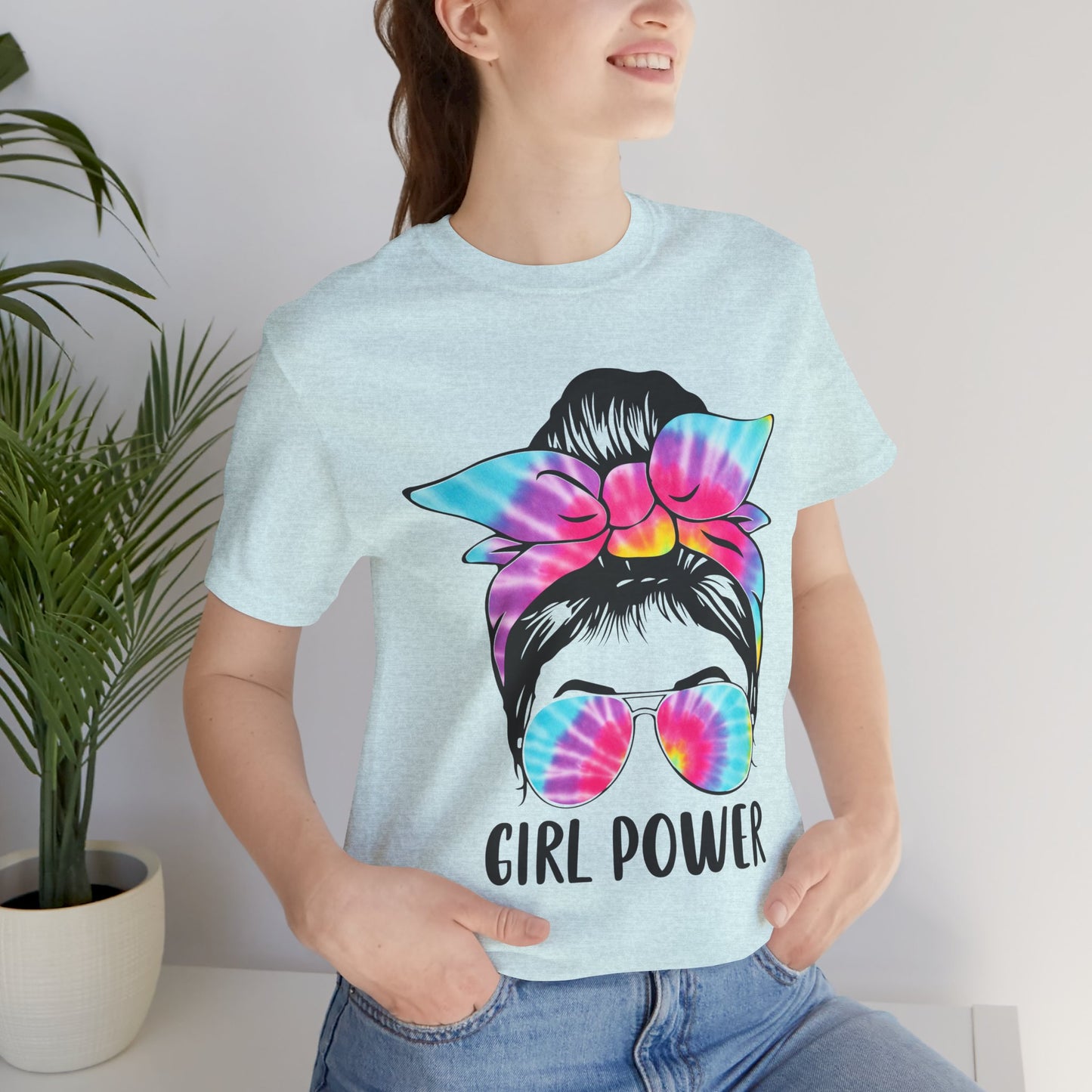 Girl Power Tie-Dye Tee, Unisex Short Sleeve Shirt, Feminist Apparel, Gift for Her, Casual Everyday Wear, Birthday Present