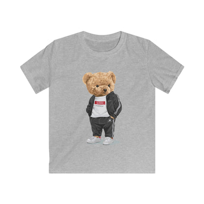Cool Bear Kids Tee, Cute Animal Graphic T-Shirt, Youth Streetwear, Kids Fashion, Birthday Gift, Casual Wear, Back-to-School Sport Grey