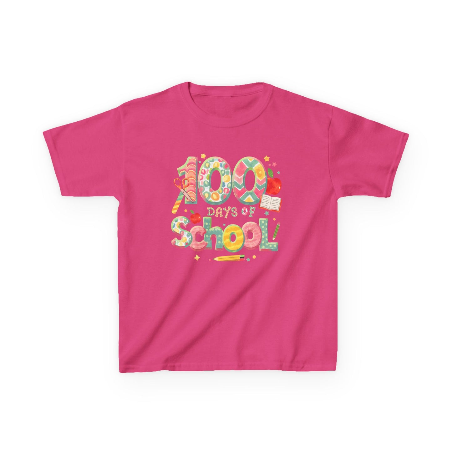 Kids School Celebration Tee - 100 Days of School, Class Shirt, Back to School Outfit, Fun Teacher Gift, Kids Education Apparel Heliconia