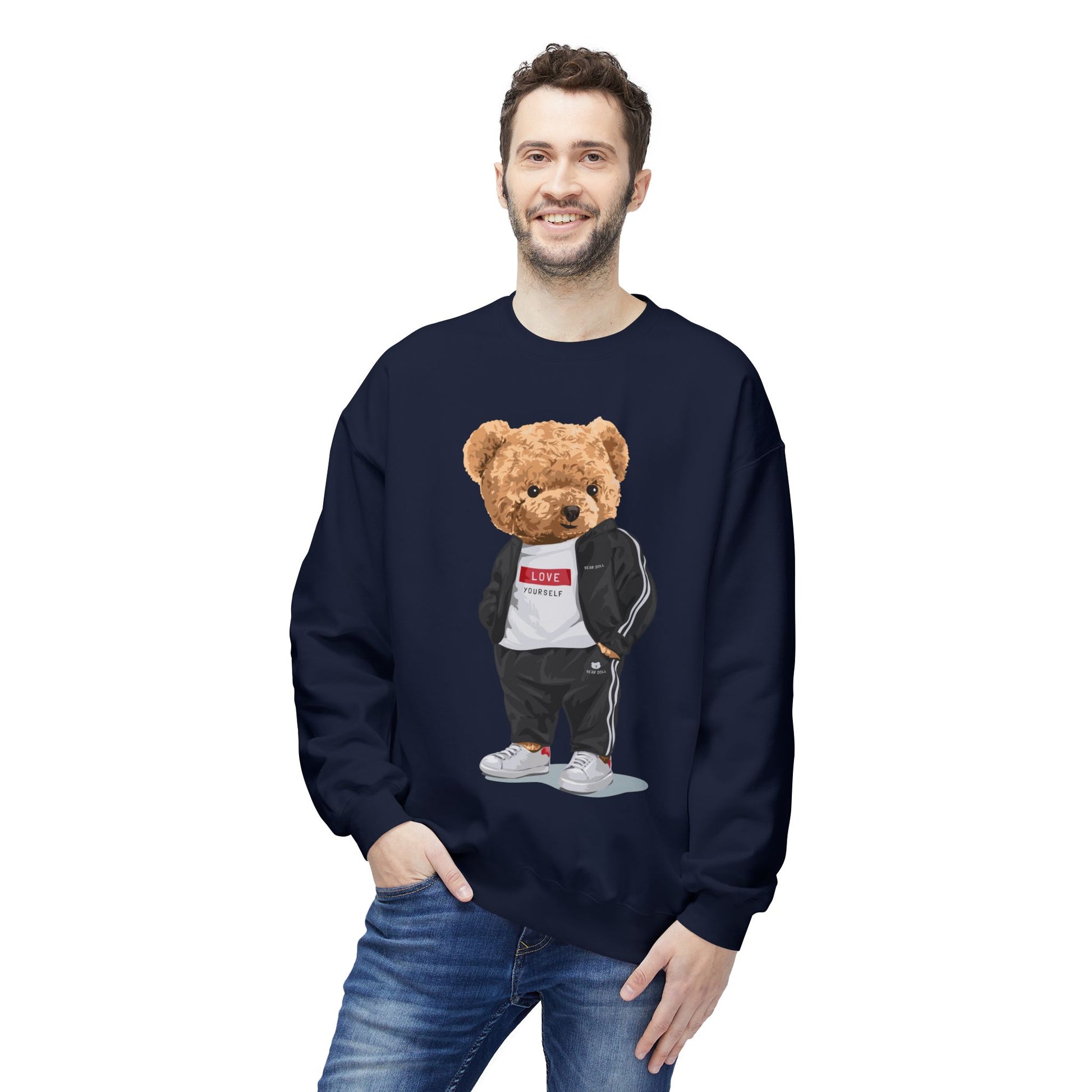 Teddy Bear Sweatshirt - Perfect for Teens, Gifts, Casual Wear, Winter Essentials, Cute Graphic Apparel