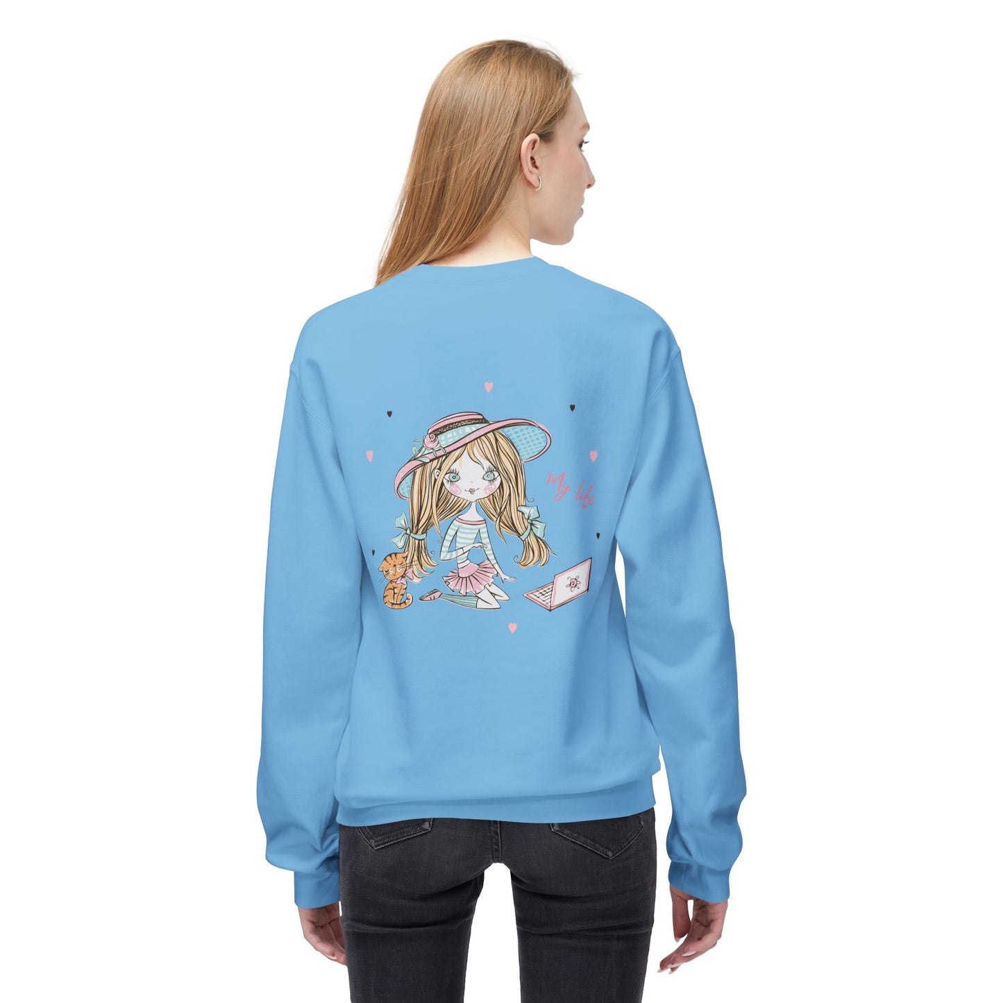Cute Illustrated Crewneck Sweatshirt, Cozy Everyday Wear, Gift for Her, Fun Fashion, Casual Outfit, Birthday Present
