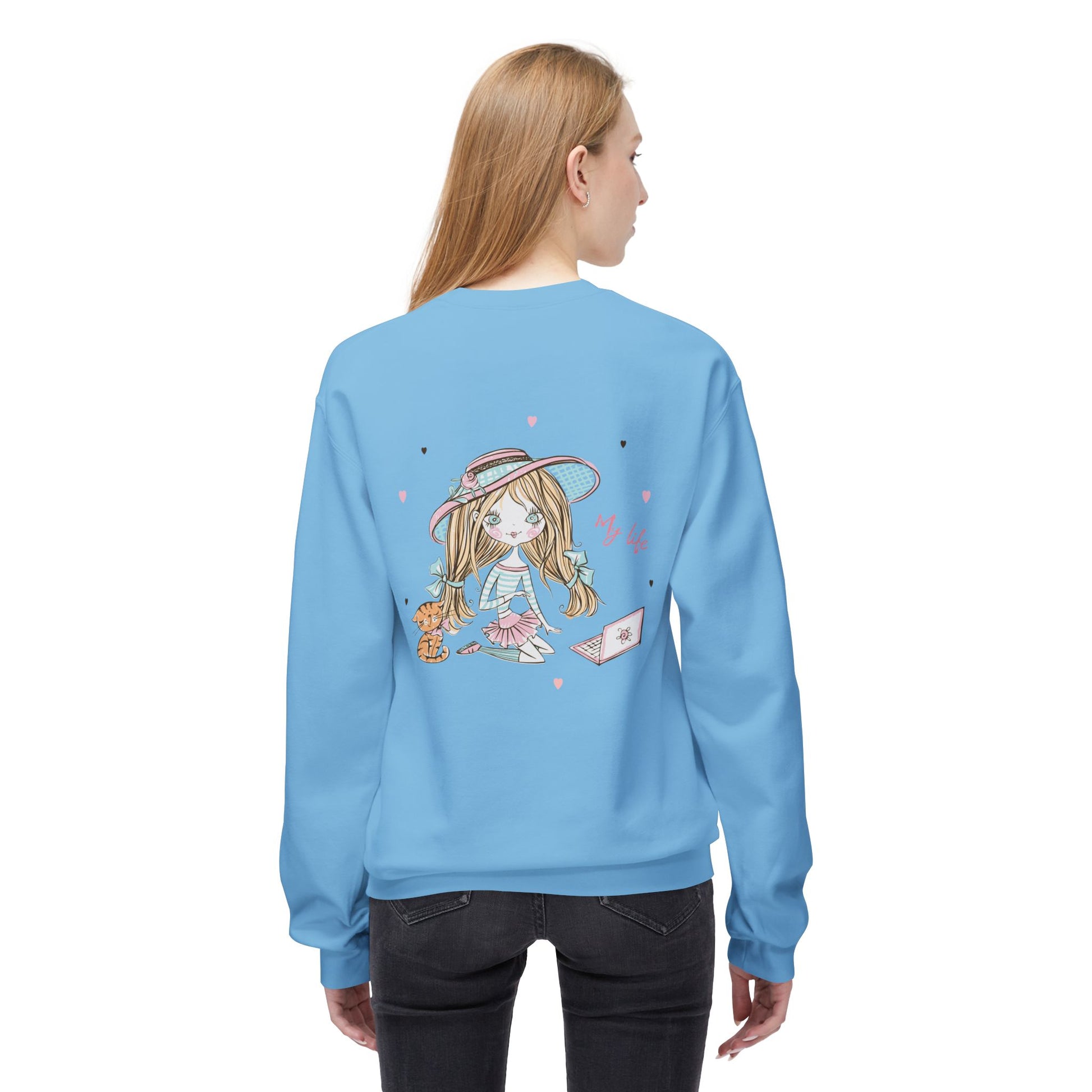Cute Illustrated Crewneck Sweatshirt, Cozy Everyday Wear, Gift for Her, Fun Fashion, Casual Outfit, Birthday Present