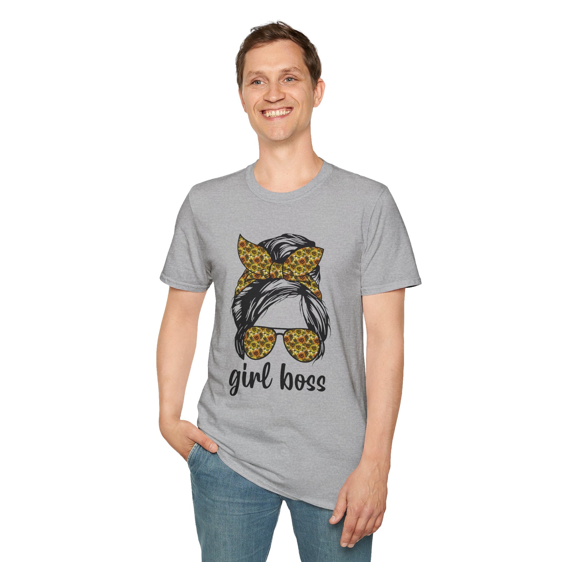 Girl Boss T-Shirt, Unisex Softstyle Tee, Empowering Apparel, Gift for Her, Motivational Shirt, Casual Outfit