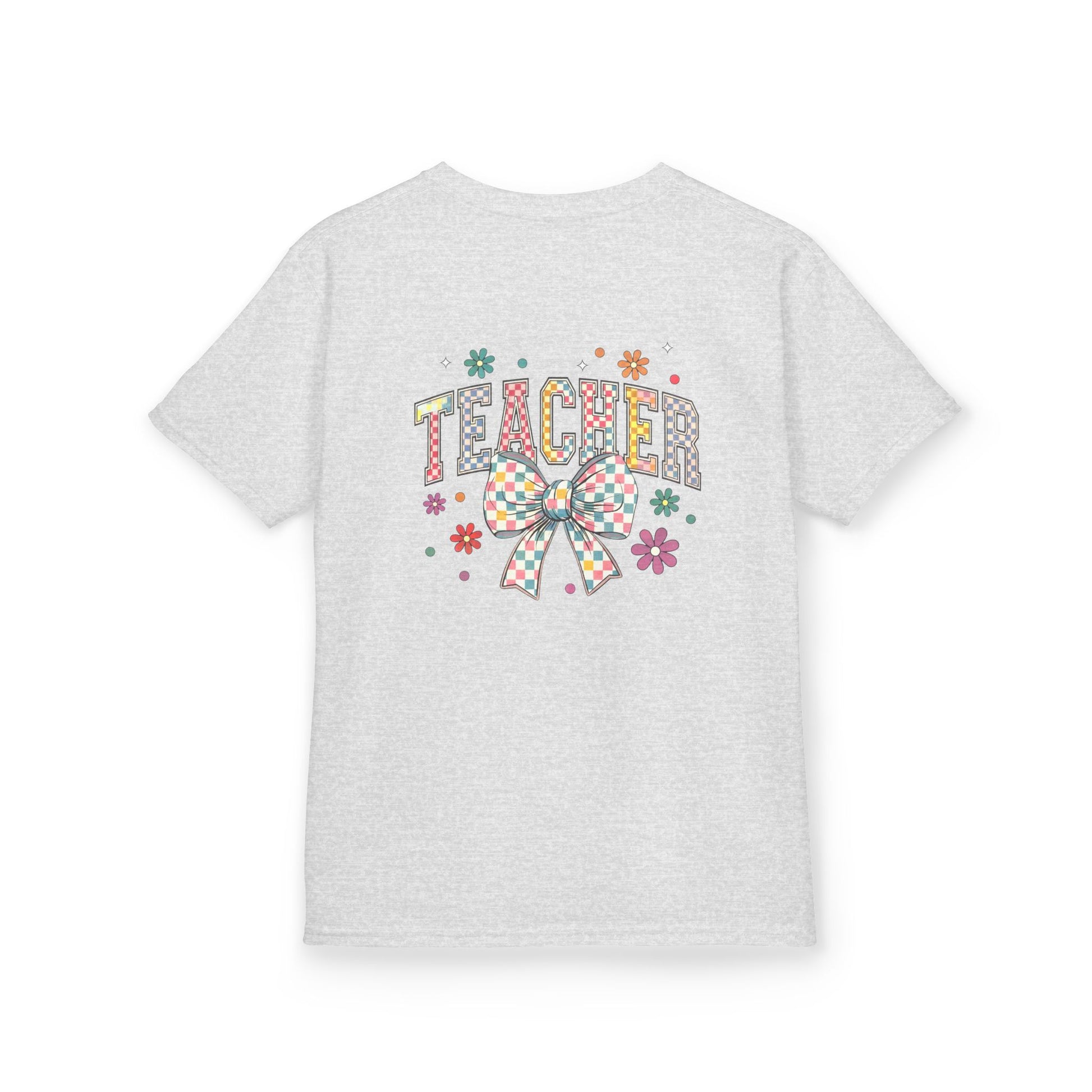 Teacher Kids Tee with Colorful Bow Design, Perfect for Back to School, Teacher Appreciation, Birthday Gift, Fun Classroom Wear