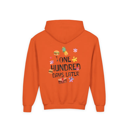 One Hundred Days Later Youth Hoodie, Fun Sweater for Kids, Cozy Gift for Birthdays, Celebrations, and Comfy Days