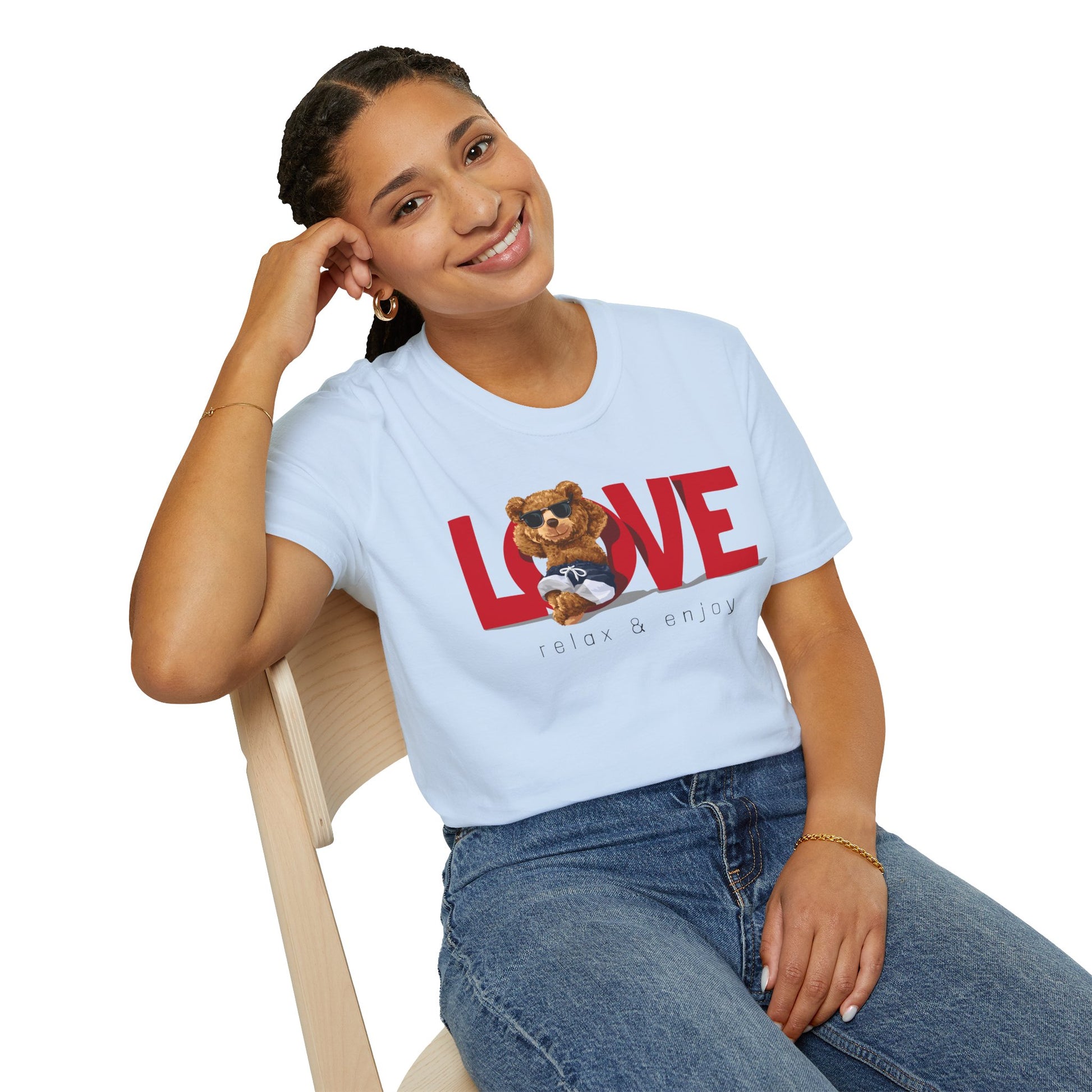 Love Bear Unisex Softstyle T-Shirt | Cute Casual Tee, Gift for Him/Her, Valentine’s Day, Birthday, Everyday Wear