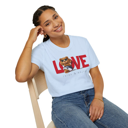 Love Bear Unisex Softstyle T-Shirt | Cute Casual Tee, Gift for Him/Her, Valentine’s Day, Birthday, Everyday Wear